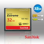 SanDisk 32GB Extreme CompactFlash Card with (write) 85MB/s and (Read)120MB/s - SDCFXSB-032G