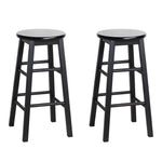 Artiss 2x Bar Stools Round Chairs Wooden Black