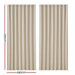 Artiss 2X Blockout Curtains Eyelet 240x230cm Beige