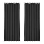 Artiss 2X Blockout Curtains Eyelet 240x230cm Black