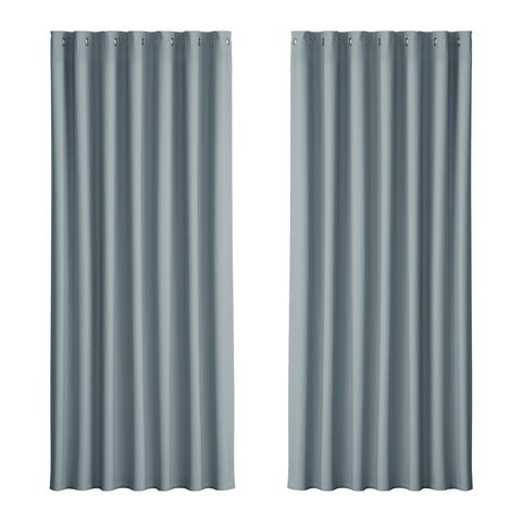 Artiss 2X Blockout Curtains Eyelet 240x230cm Grey
