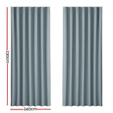 Artiss 2X Blockout Curtains Eyelet 240x230cm Grey