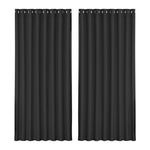 Artiss 2X Blockout Curtains Eyelet 300x230cm Black