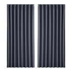 Artiss 2X Blockout Curtains Eyelet 300x230cm Charcoal