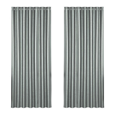 Artiss 2X Blockout Curtains Eyelet 240x230cm Grey Shine