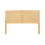 Artiss Bed Head Headboard Queen Rattan - RIBO Pine