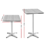 Gardeon Outdoor Bar Table Adjustable Aluminium Square 70/110cm