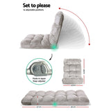 Artiss Lounge Sofa Bed Flannel Fabric Grey