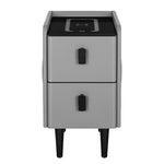 Artiss Smart Bedside Table 2 Drawers with Wireless Charging Ports LED Grey AIDA