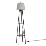 Artiss Floor Lamp 2 Tier Shelf Storage LED Light Stand Home Living Room Upright
