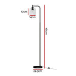 Artiss Floor Lamp Light Stand Modern Home Living Room Office Reading Glass Shade Black