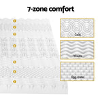 Giselle Bedding Memory Foam Mattress Topper 7-Zone Airflow Pad 8cm Queen White