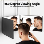 Embellir Trifold Mirror Makeup Portable with Height Adjustable 3 Way Telescoping Hook Hair Cutting Styling
