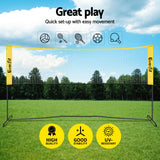 Everfit 10ft Portable Pickle Ball Net Adjustable Multi-Sport for Badminton Tennis Pickleball Volleyball