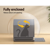 i.Pet Cat Litter Box Large Tray Kitty Toilet Enclosed Cat Litter Box Hooded Scoop Mat Grey