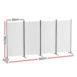 Artiss 4 Panel Room Divider Screen 345x180cm Fabric White