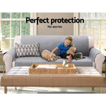 Artiss Sofa Cover Couch Covers 3 Seater Quilted Grey