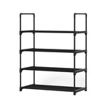 Artiss Shoe Rack Cabinet Stackable 4-tier 12 Pairs Black