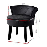 Artiss Vanity Stool Velvet Black Abella