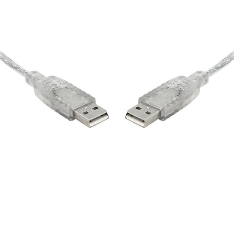 8WARE USB 2.0 Cable 2m A to A Male to Male Transparent