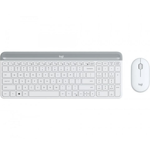 LOGITECH MK470 Slim Wireless Keyboard Mouse Combo Nano Receiver 1 Yr (L) --White
