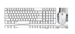 RAPOO X1800S 2.4GHz Wireless Optical Keyboard Mouse Combo Black - 1000DPI Nano Receiver 12m Battery (White)