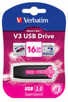 VERBATIM 16GB V3 USB3.0 Pink Store\'n\'Go V3; Rectractable