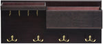 Wood Entryway Coat Rack with 2 Leather Tray(Brown)