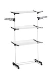 CARLA HOME Folding 3 Tier Clothes Laundry Drying Rack with Stainless Steel Tubes for Indoor & Outdoor Home