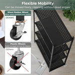 CARLA HOME 4-Tier Foldable Storage Shelf with Wheels for Kitchen, Garage, Pantry or Basement (Black)