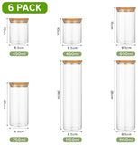 CARLA HOME 6 Pack Glass Storage Jars with Bamboo Lids for Kitchen Pantry, Pasta, Snacks, Cookies, Candy & More