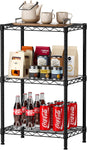 CARLA HOME 3-Tier Adjustable Metal Storage Shelves Wire Rack Organizer for Kitchen, Pantry, Bathroom or Laundry Room (60cm W x 35cm D x 103cm H)