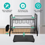CARLA HOME Dish Drying Rack 2-Tier Kitchen Drainer with Drainboard