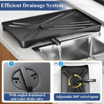 Large Dish Drying Rack with Drainboard Black