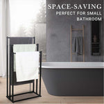 Metal Free Standing Towel Rack 3 Tier Bathroom Rail Shelf Dryer