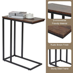 C-Shaped Sofa Side End Table Metal Frame Laptop Tray - All Family