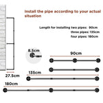 Industrial Iron Pipe Clothes Rail Vintage Wall Shelf