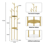Marble & Metal Coat Rack Stand Heavy Duty