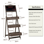3 Tier Rustic Wood Plant Stand 38CM Corner Shelf