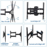 Full Motion TV Wall Mount Bracket 27-55 for Samsung TCL Hisense