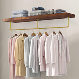 Vintage Iron Clothes Rail Gold Wall Mounted Garment Rack