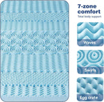 Single Memory Foam Mattress Topper 7-Zone Bamboo Cover Breathable