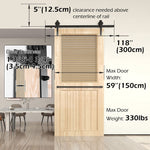 Sliding Barn Door Hardware Kit Heavy Duty Rust Resistant Single Door 3M