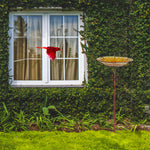 Solar Bird Bath Feeder Fountain Deck Post Mount