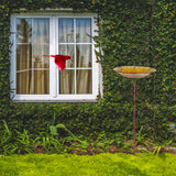 Solar Bird Bath Feeder Fountain Deck Post Mount