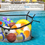 145x145CM Heavy Duty Pool Toy Storage Net Bag Adjustable Organizer