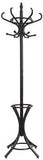 Brown Coat Rack with Stand Wooden Hat and 12 Hooks Hanger Walnut tree