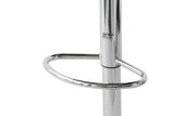 2 Leather Barstools (White) w/ Adjustable Height, 63-85cm
