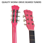Karrera 38in Cutaway Acoustic Guitar with guitar bag - Pink