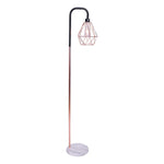 Sarantino Rose Gold Floor Lamp with Geometric Shade